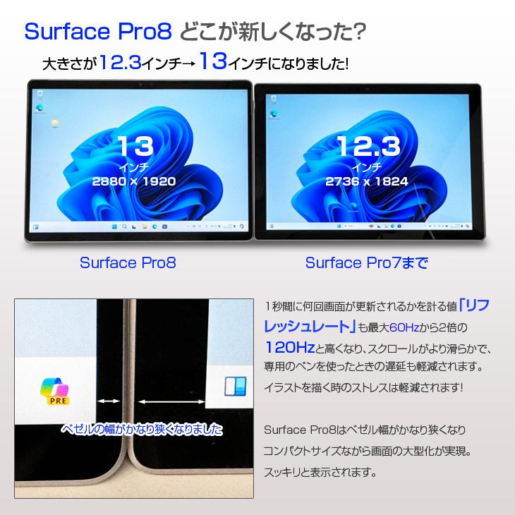 Surface Pro Microsoft Pro8 中古 SIMフリー Office Win11 ハブ+新品BT