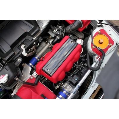 S660 JW5 エンジンカバー/ Ver.R 綾織りカーボン＆レッド結晶塗装