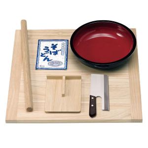 そば打ち 5点セット 星野工業 / 日本製 足付のし板 こねばち 麺棒