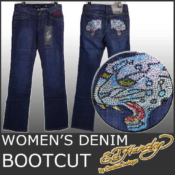 Ed Hardy（エド・ハーディー） ラインストーン デニム レディース