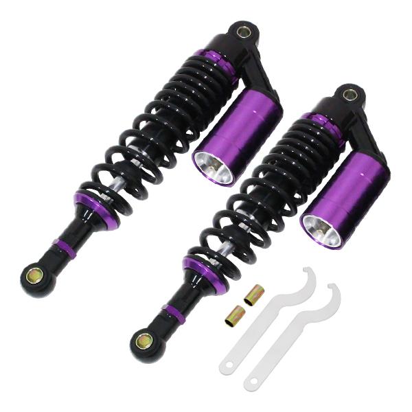 サスペンション ゼファー ZRX バリオス2 340mm 黒×紫 タンク付 2本
