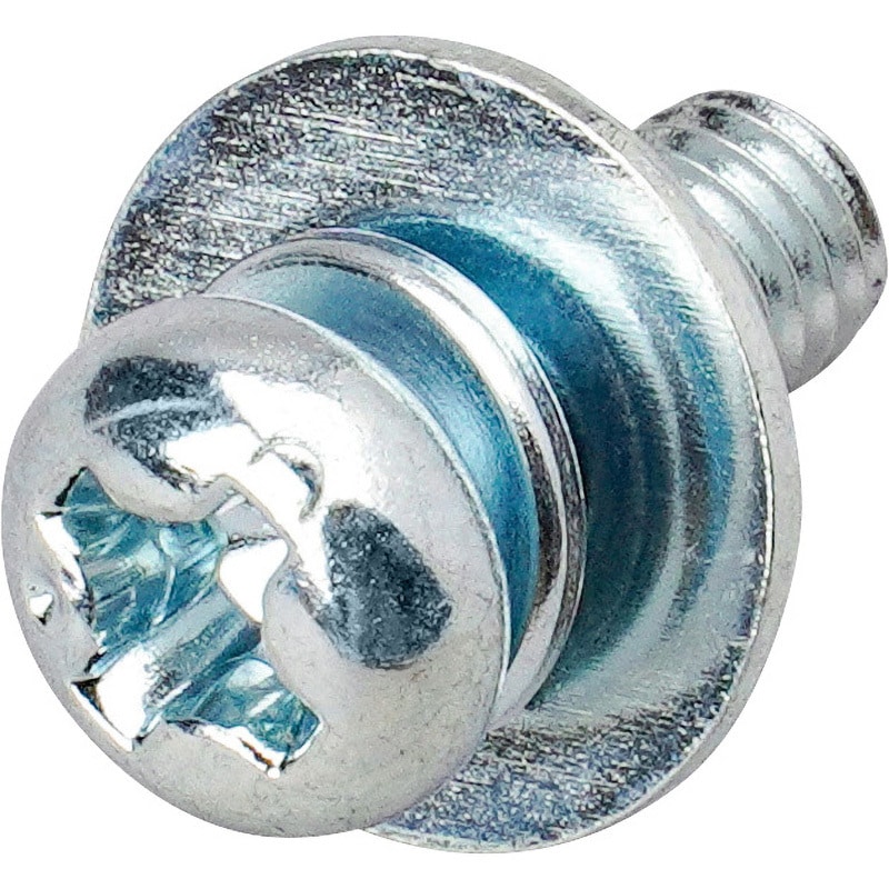 M3X8 (+)ナベ頭組込みP3(SW、W付)(三価ホワイト) 大阪魂 十字穴番号#2