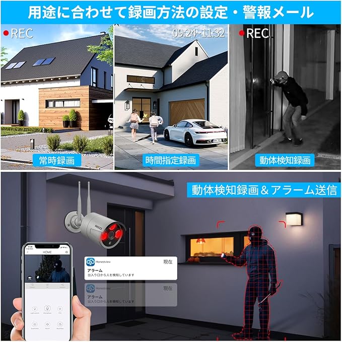 OOSSXX NVRレコーダー 録画機 4K 800万画素録画機 16台まで接続可能
