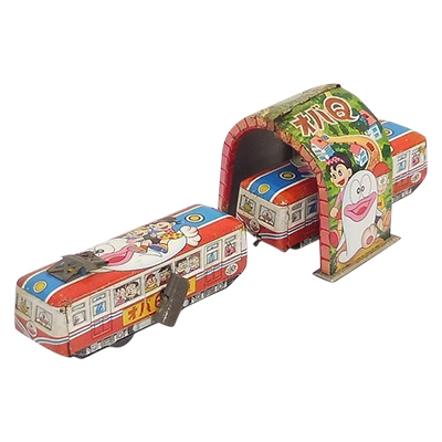 参考価格】マスダヤ ブリキ オバケのQ太郎 オバQ電車 トンネル付
