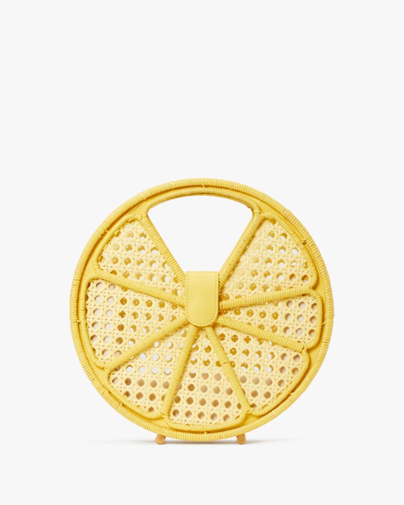 Lemon Drop Rattan Top Handle Bag | Kate Spade New York
