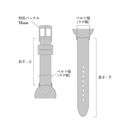 Knot S18-TH-WH 時計ベルト バンド 本革 18mm ホワイト 姫路レザー