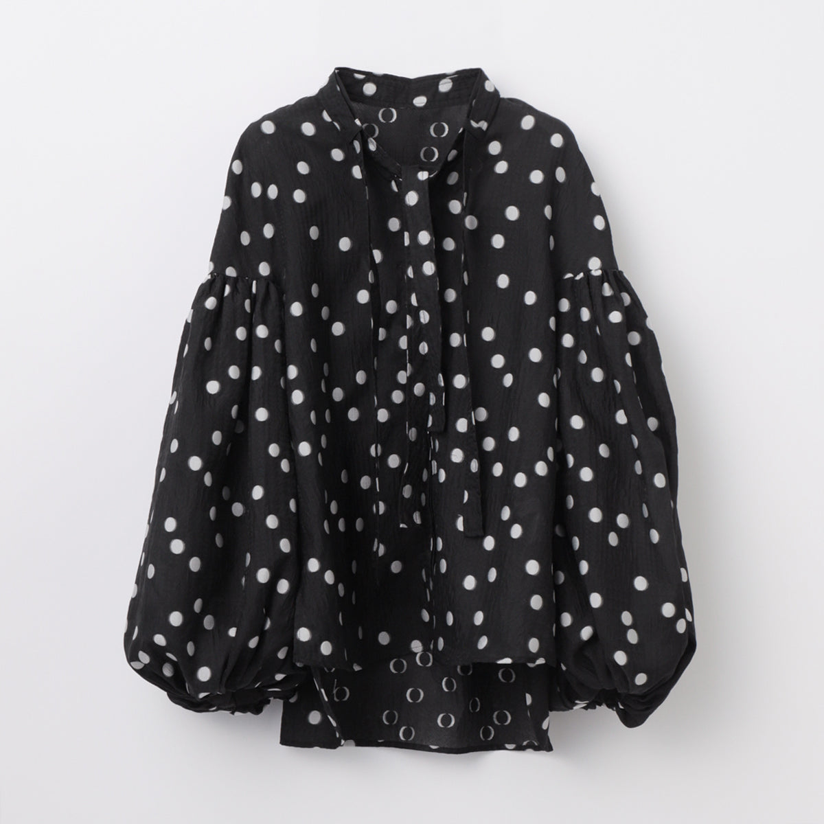 Sheer Polka Dot Ribbon Blouse – L'AUBE BLANC