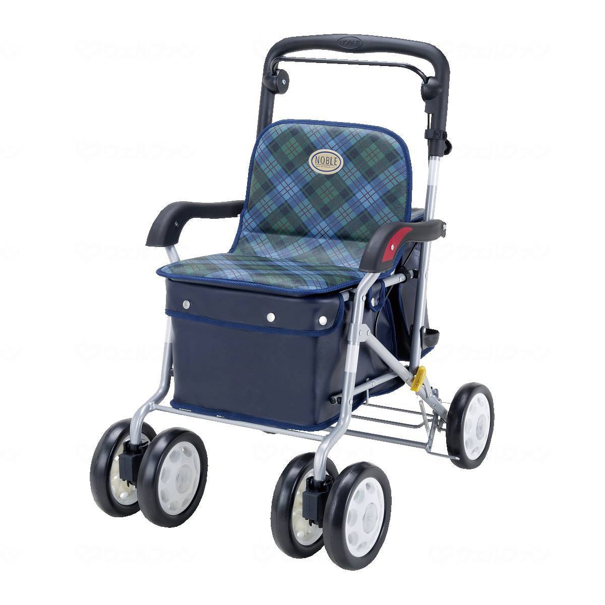 超売れ筋】ノーブル 緑チェック ｜ シルバーカー・歩行器,シルバーカー