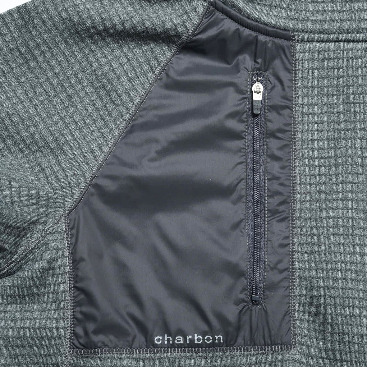 charbon / POLARTEC POWER GRID ZIP UP HOODIE GREY