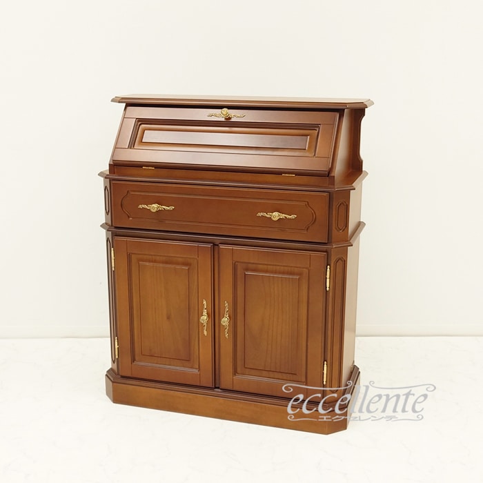 イタリア製 ライティングビューロー 茶｜Writing Bureau - Walnut
