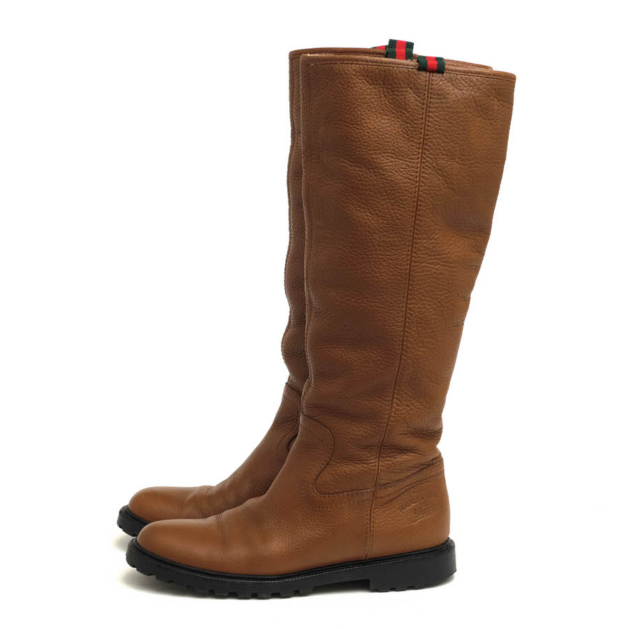 GUCCI Saint Moritz Knee High Boots / グッチ ムートンブーツ 牛革