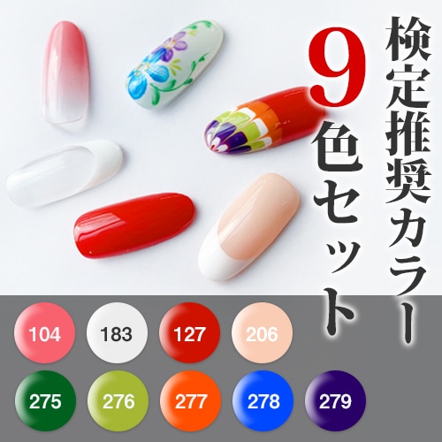 シャイニージェルプロフェッショナル JNA検定推奨カラー9色セット［UV
