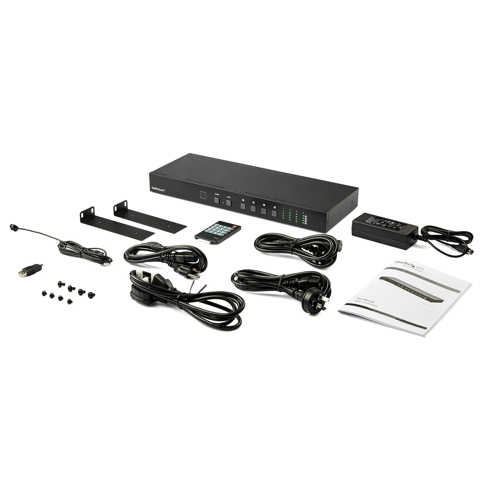 ビデオスイッチャー／4入力4出力／4K60Hz HDMI／オーディオ