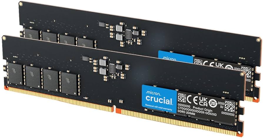 Crucial 32GB DDR5 RAM Kit (2x16GB), 5600MHz (or 5200MHz) Desktop