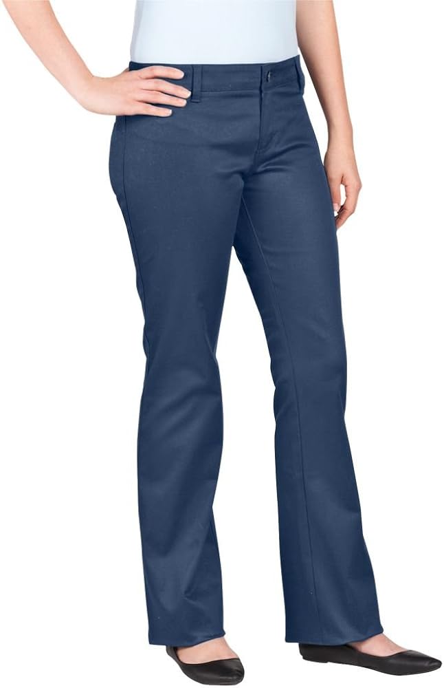 Dickies Girl womens Worker Boot Cut Pant,Navy,9 at Amazon Women's