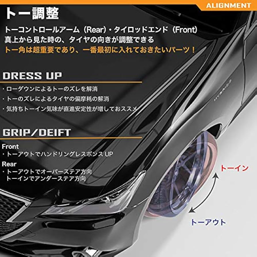 Amazon | 30 プリウス 延長 タイロッドエンド 調整式 ピロ キャンバー