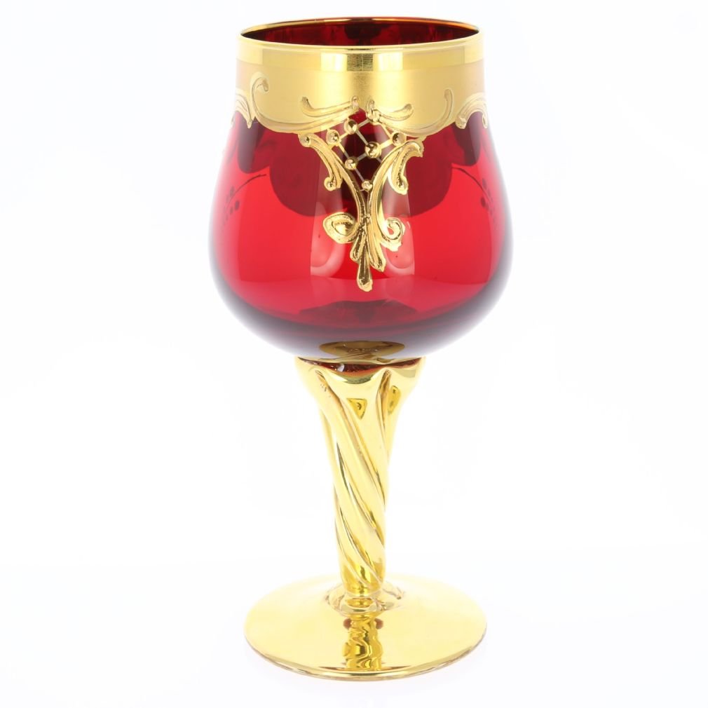 Amazon | GlassOfVenice 2個セット ムラーノガラス ワイングラス 24K