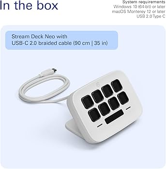 Elgato Stream Deck Neo – 8 Customizable Keys, 2 Touch Points