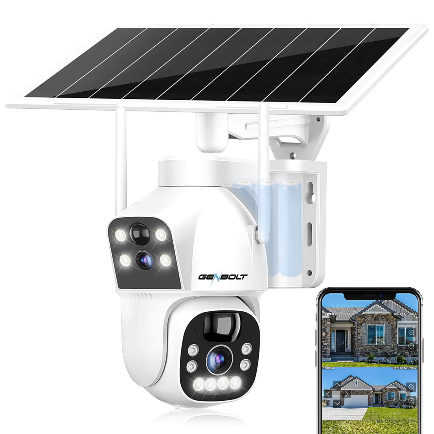 Amazon.co.jp: 【2K・二重レンズ】 防犯カメラ 屋外 ソーラー 電池式