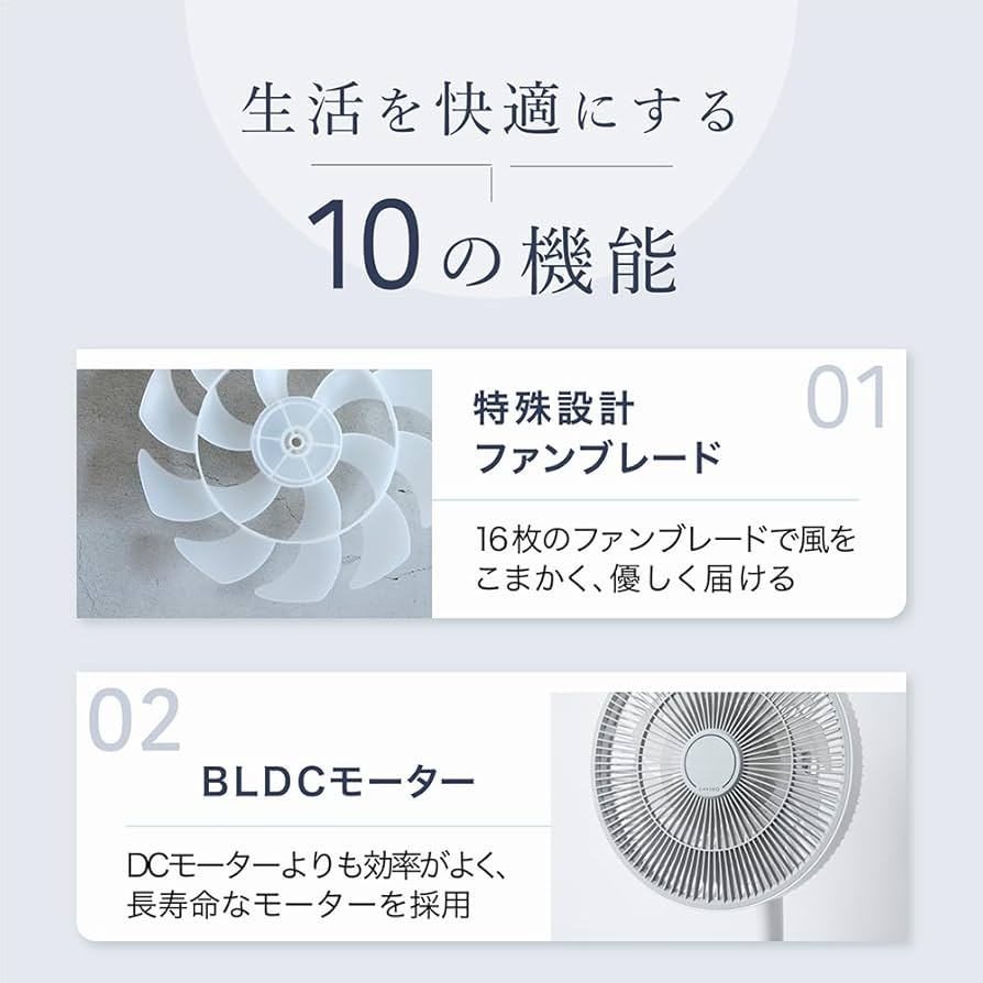 Amazon | 【大風量×静音】LAViNO (ラビーノ) エアーループ 扇風機 BLDC