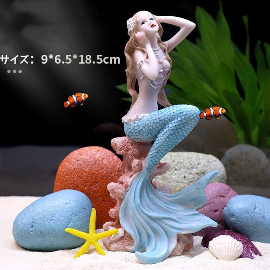 Amazon.co.jp: アクアリウム 水槽 オブジェ 人魚 人形 人魚姫装飾