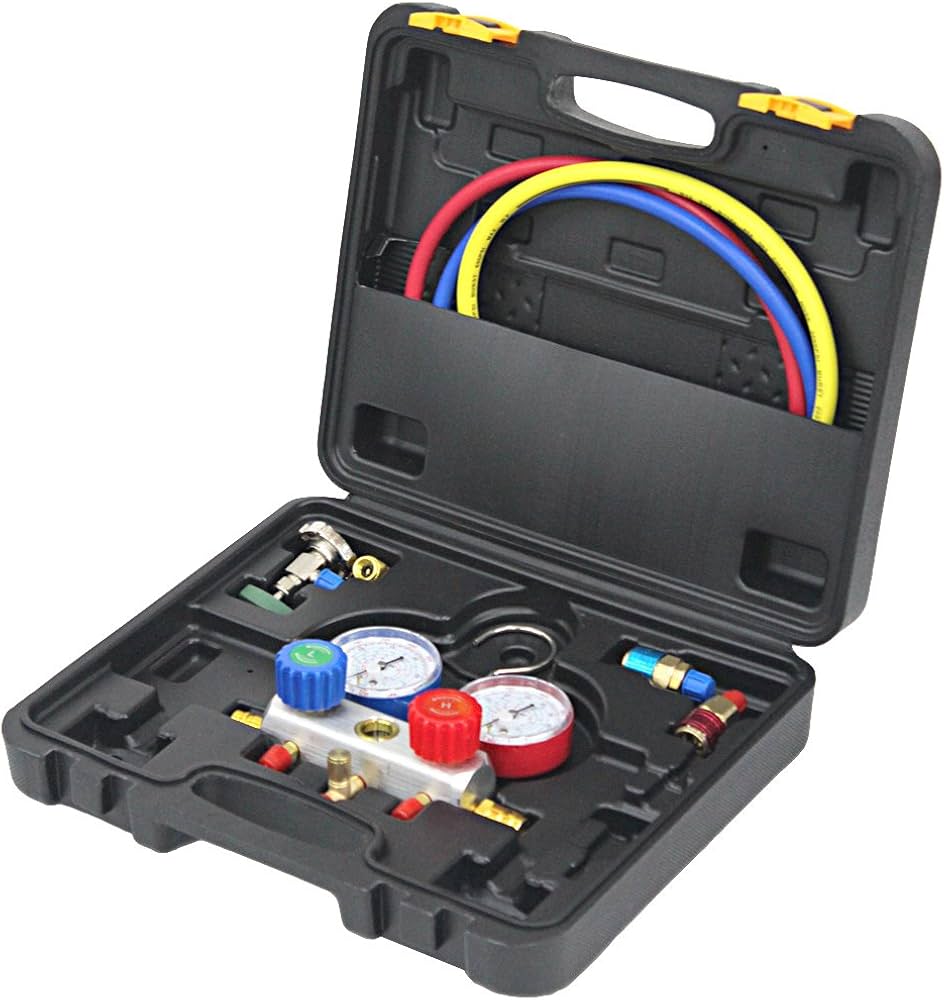 Amazon.co.jp: エアコン ガスチャージ マニホールドゲージ R134a R32