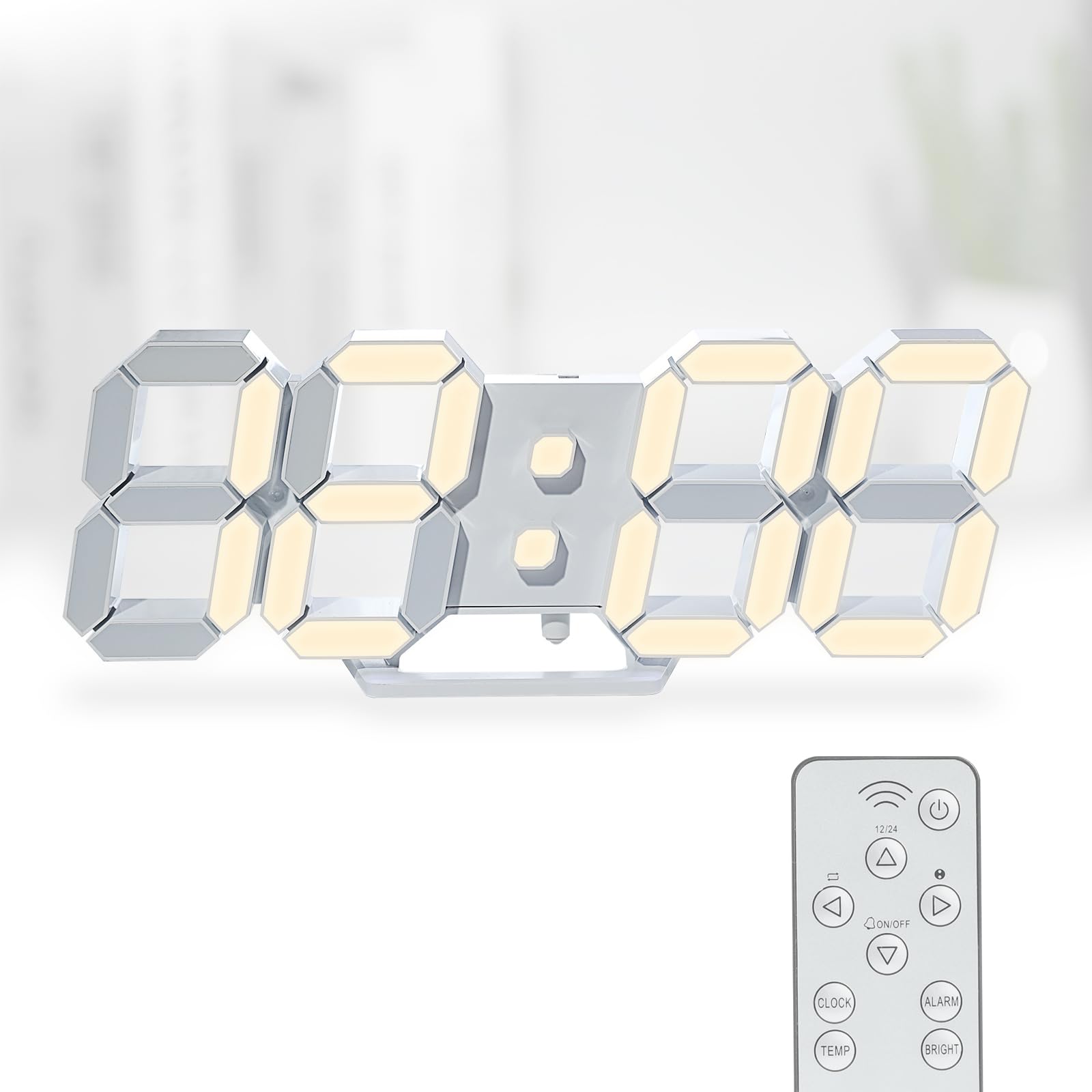 Amazon.co.jp: KOSUMOSU デジタル時計 壁掛け 明るさ自動感応 電球色