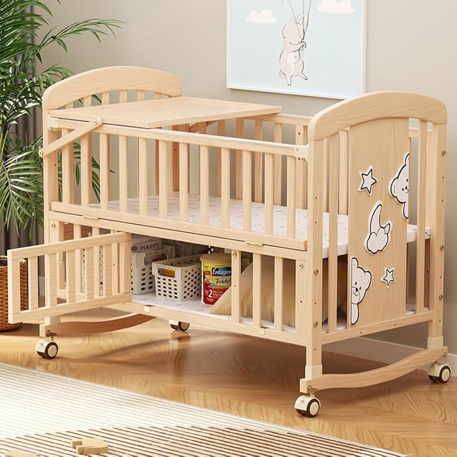 Amazon.co.jp: Areden ベビーベッド 木製 乳児用ベッド （製品サイズ
