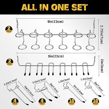 Amazon.com: ELEAD 297 Piece Pegboard Hooks Kit, Peg Board