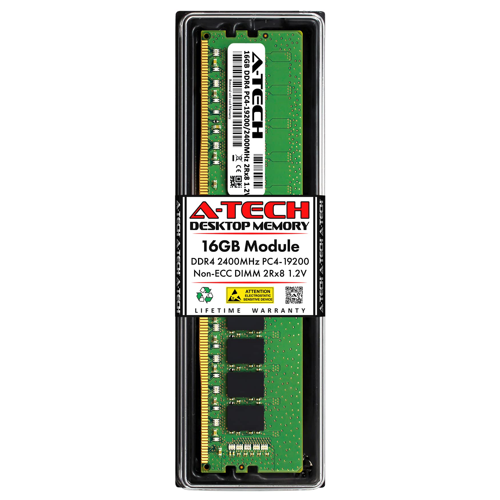 A-Tech 16GB DDR4 2400 MHz UDIMM PC4-19200 (PC4-2400T) CL17 DIMM