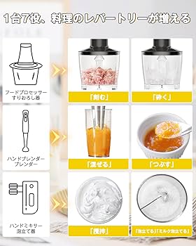 Amazon.co.jp: 【ブレンダー コードレス】QOOQOOGE ハンドブレンダー