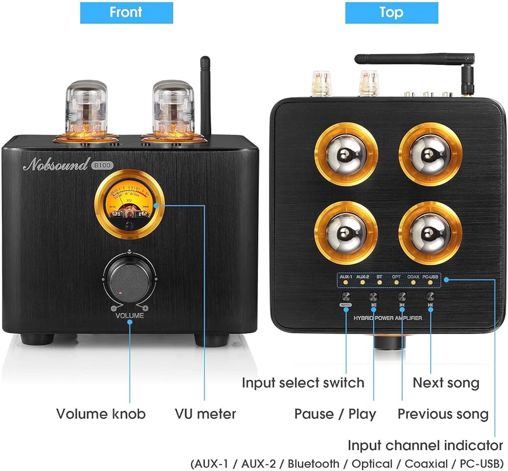 Amazon.co.jp: Nobsound B100 真空管 プリメインアンプ 25W+25W