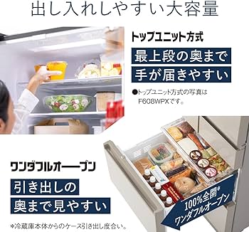 Amazon | パナソニック 冷蔵庫 幅60cm 450L サテンゴールド NR-E459PX