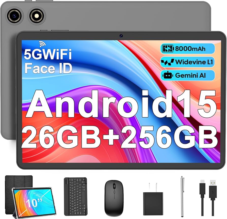 Amazon.com : Android 15 Tablet with Keyboard - 26GB RAM + 256GB