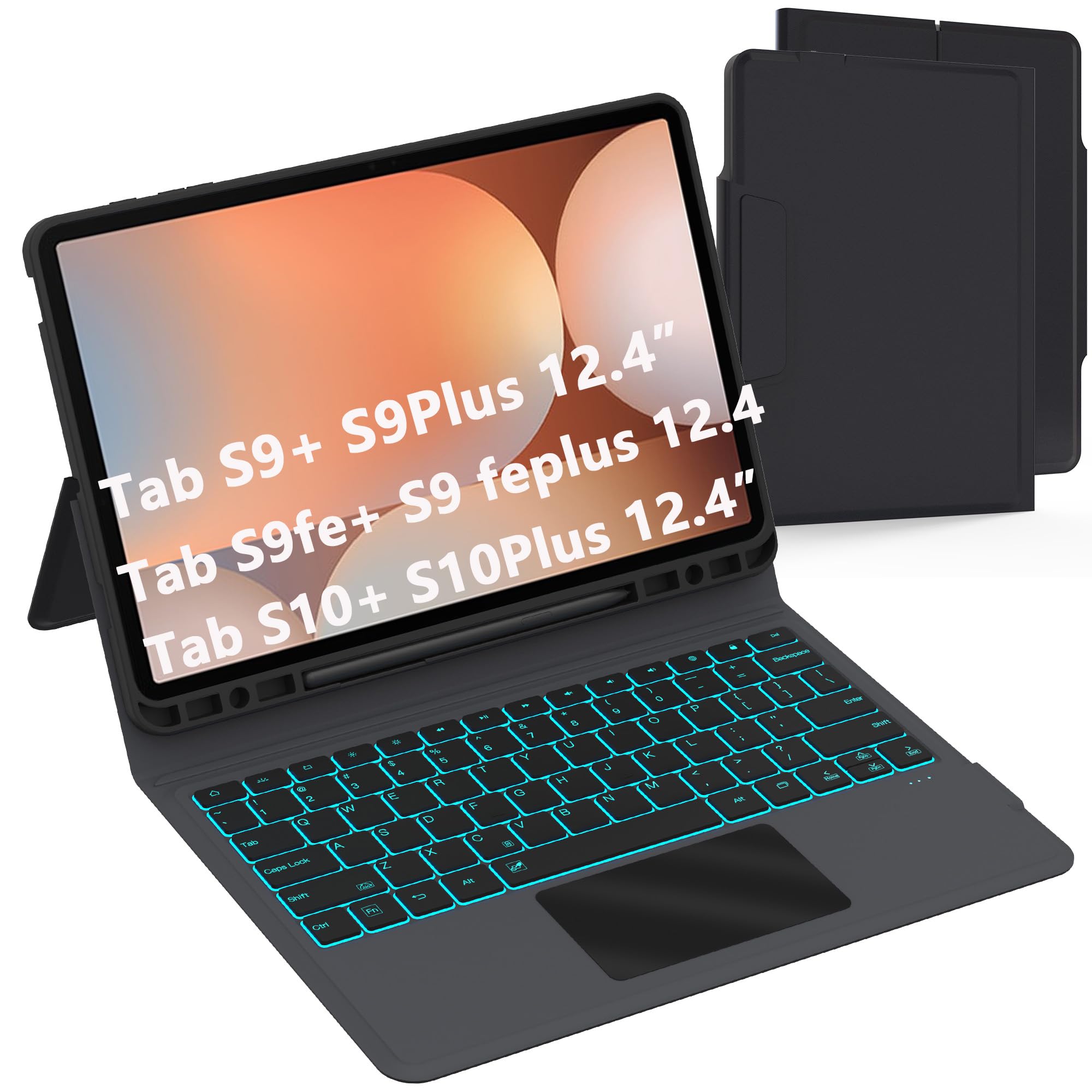 Keyboard Case for Samsung Galaxy Tab S10+/S9 FE+/S9+ Plus 12.4