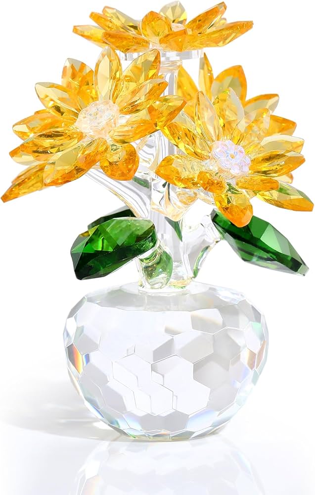 Amazon.co.jp: K9 クリスタル イエロー 蓮の花 ハス クリスタル