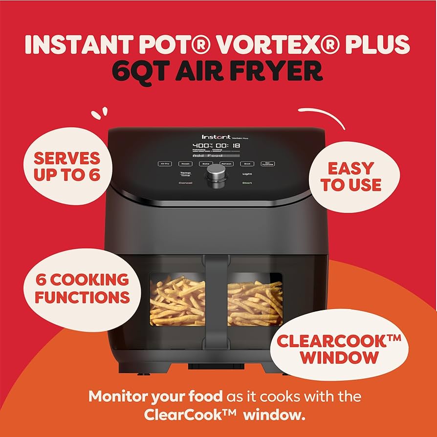 Amazon.com: Instant Pot Vortex Plus 6QT ClearCook Air Fryer, Clear