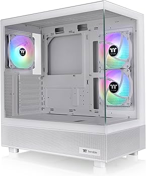 View 270 Plus TG ARGB Snow Mid Tower E-ATX Case; 3x120mm ARGB Fans