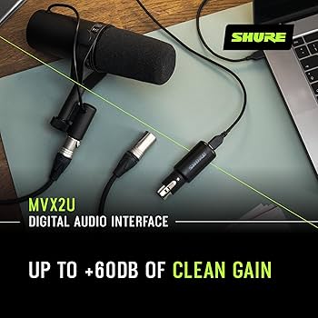 Amazon.com: Shure MVX2U XLR-to-USB Interface with Headphone Jack