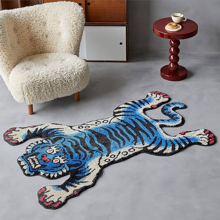 Amazon.com: 5x3.3 ft Tibetan Tiger Area Rug Tufted High Pile