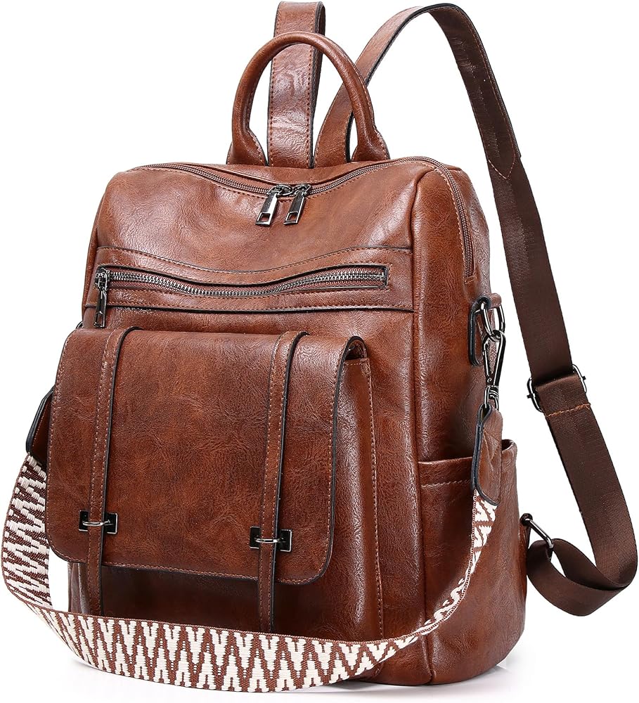 Amazon.com: WYFJNX PU Leather Backpack Purse for Women, Fashion