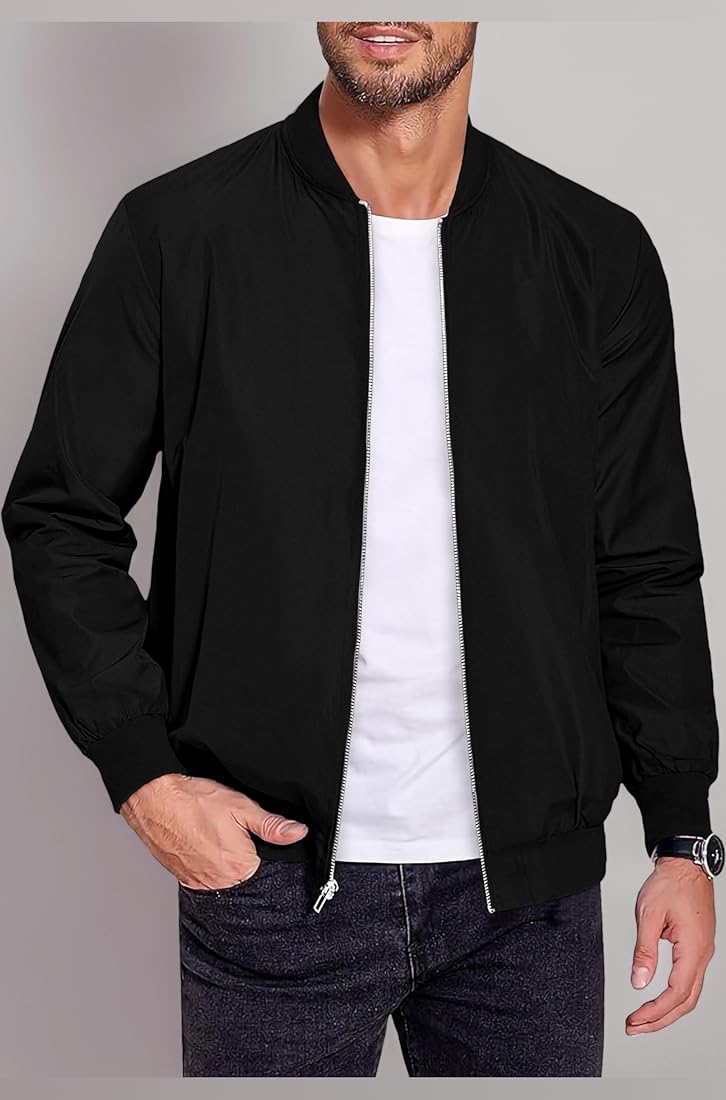 Buy FUNKY MONKEY Men's Lightweight Bomber Jackets. Zip up Casual
