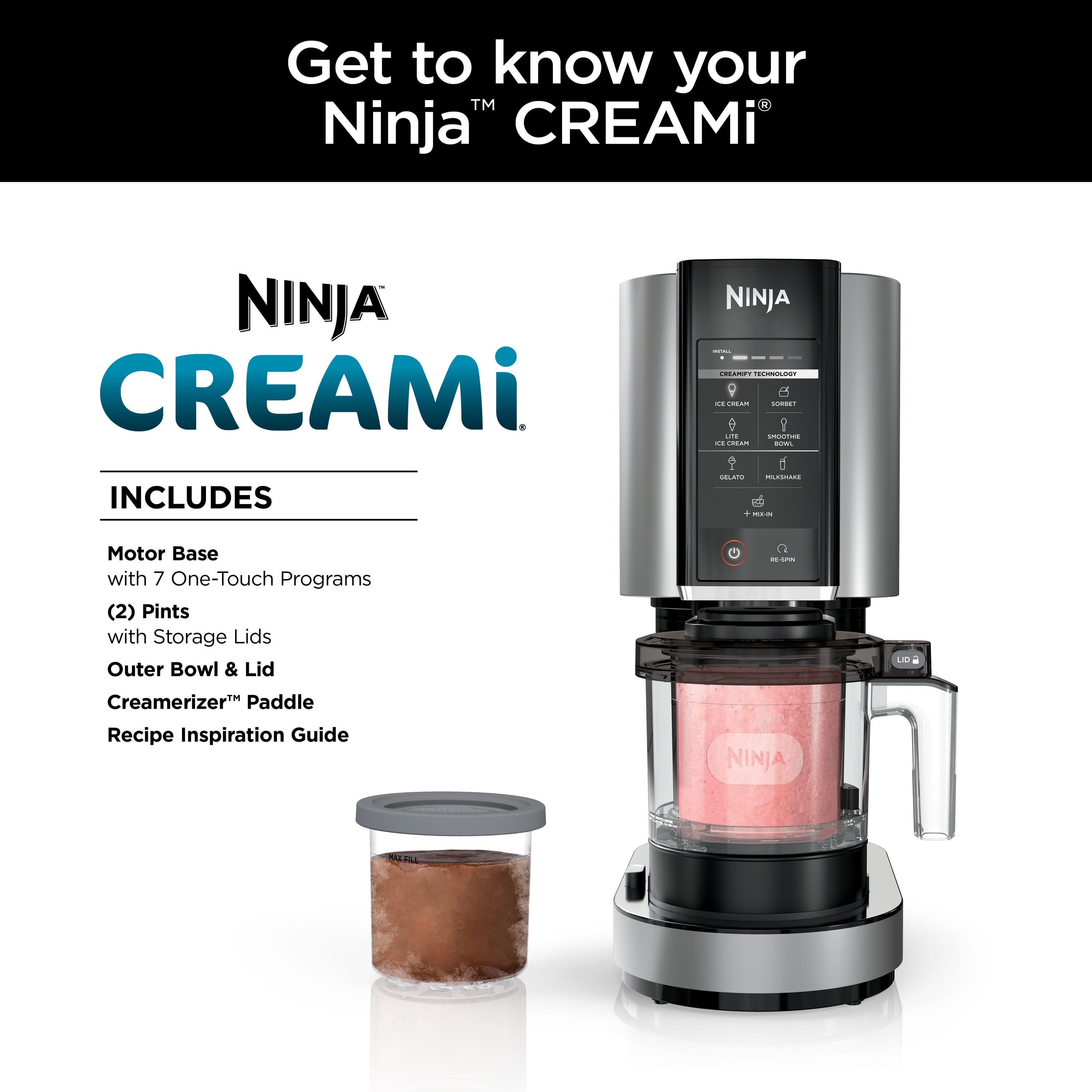 Ninja CREAMi 16-Quart Electric Ice Cream Maker (Makes Gelato