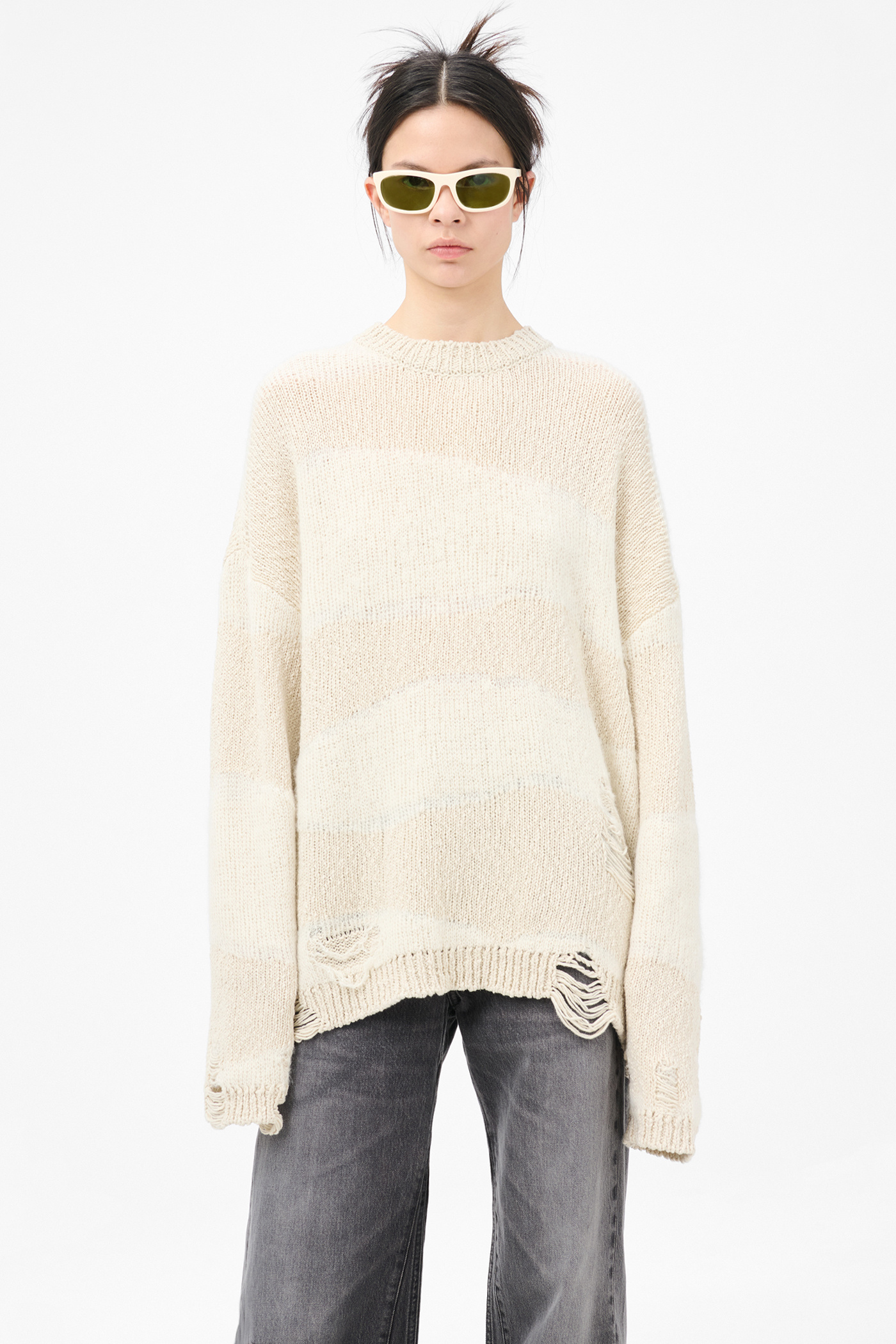 Our Legacy - Popover Roundneck White Destructive Wave