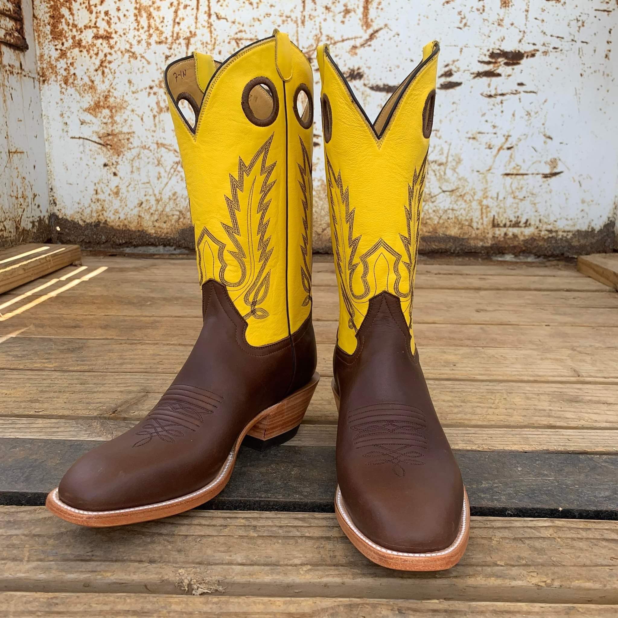 Picosa Creek Boots - Chocolate Mule W/ Yellow or Lime Green