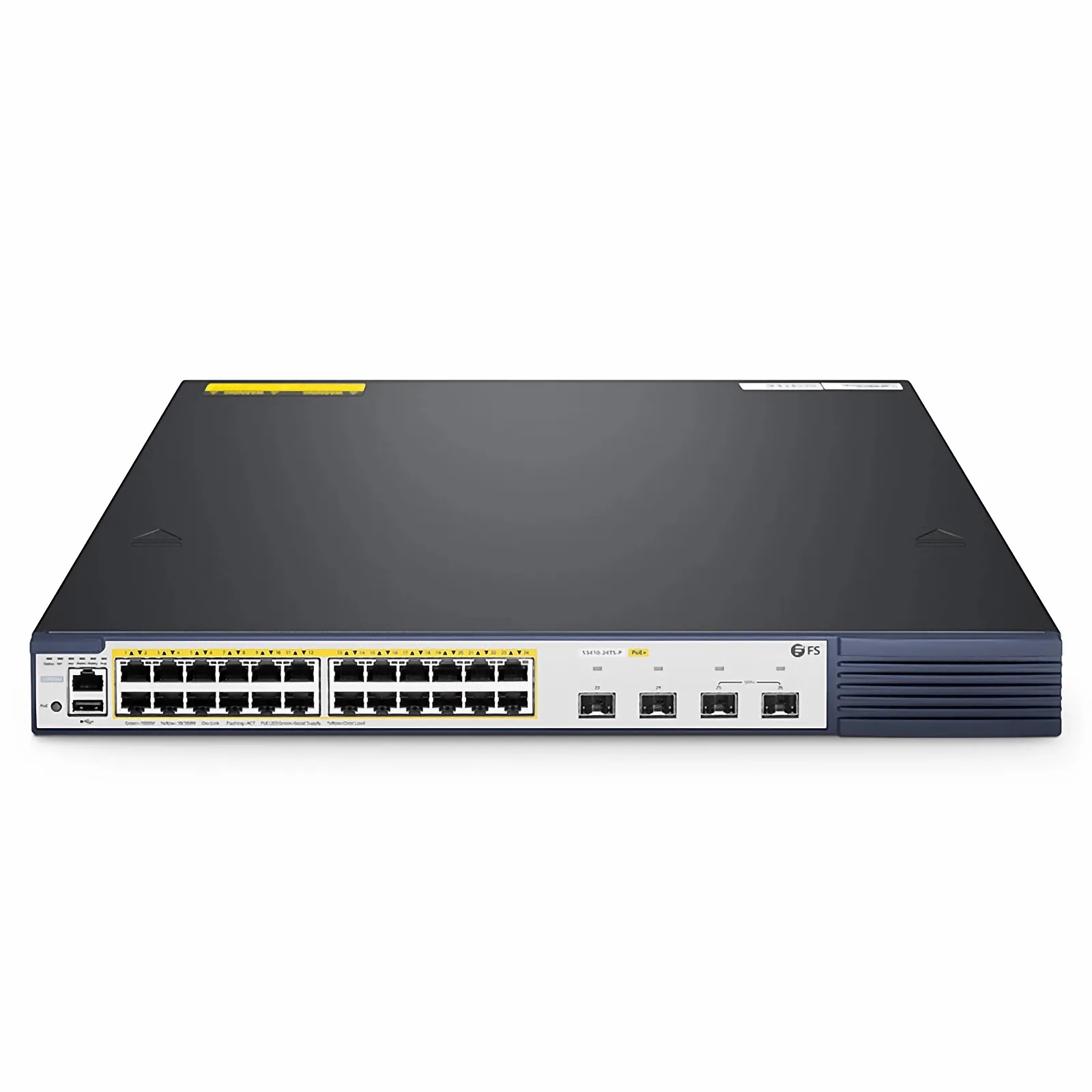 FS S3410-24TS-P、24ポート ギガビットイーサネットL2+ PoE+スイッチ