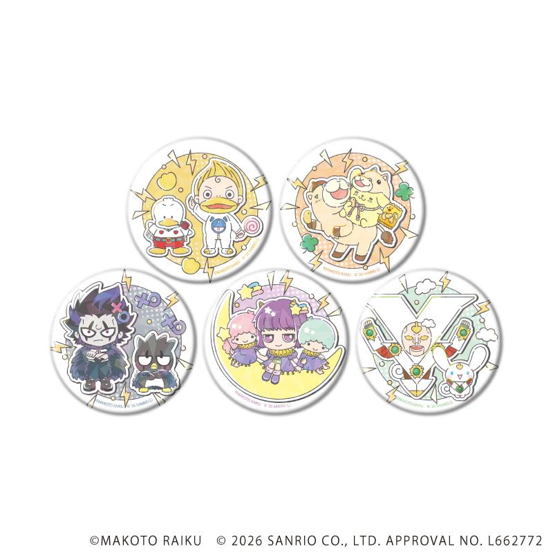 金色のガッシュ!!×サンリオキャラクターズ｜ホログラム缶バッジ(57mm