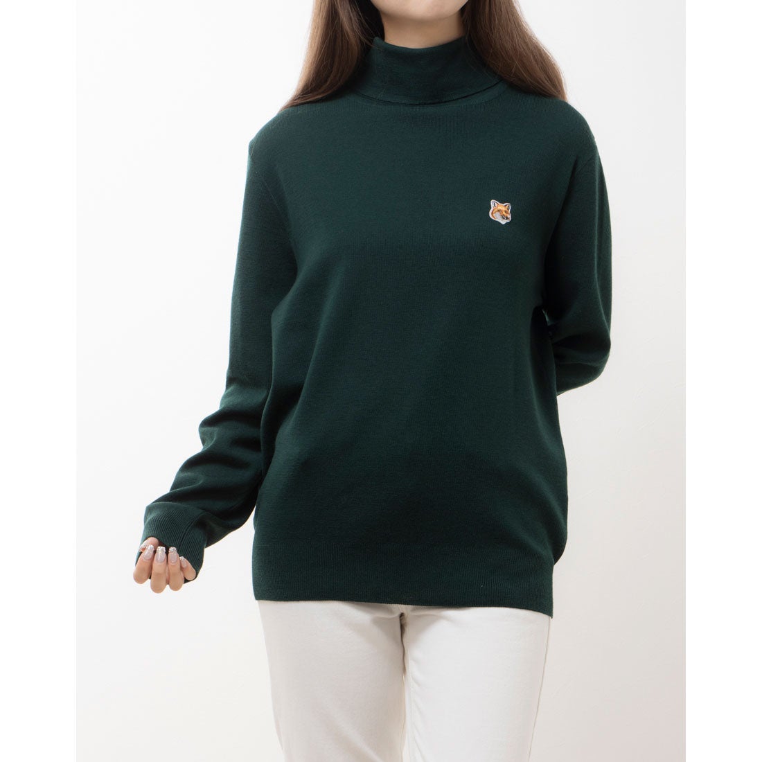 メゾンキツネ MAISON KITSUNE タートルニット （DEEP GREEN
