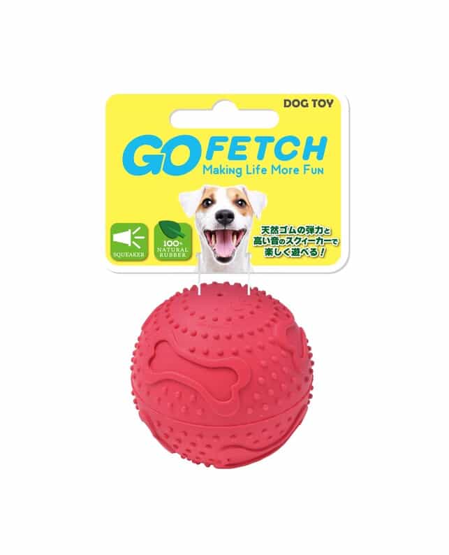 プラッツ go Fetch ボーンプリントボール S レッド（4979007753201