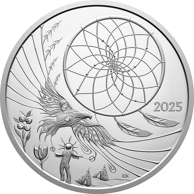 カナダ 2025年 オジブウェ族の伝統 ドリームキャッチャー 20ドル銀貨